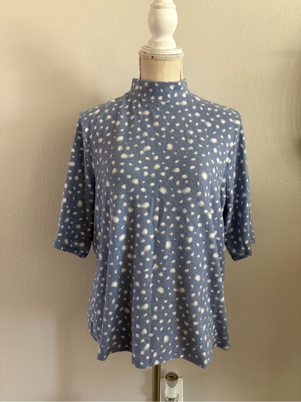 Apt. 9 Blue Floral Scoop-Neck Short Sleeve Top